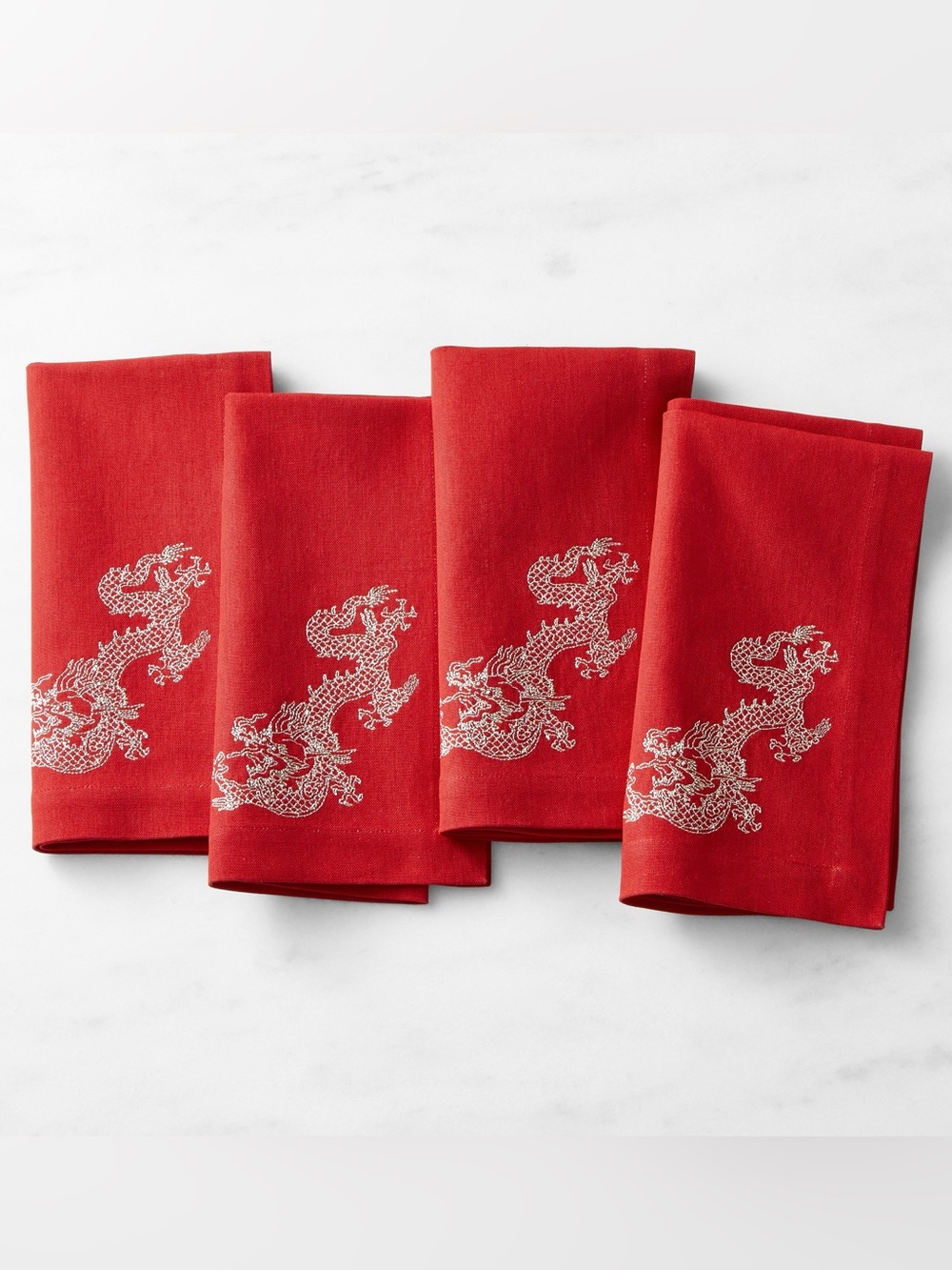 Williams Sonoma Lunar New Year Embroidered Napkins, Set of 4